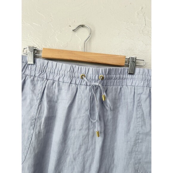 Ellen Tracy Company Linen Skort Tennis Skirts Chambray Blue Pockets Size Large - Picture 3 of 5